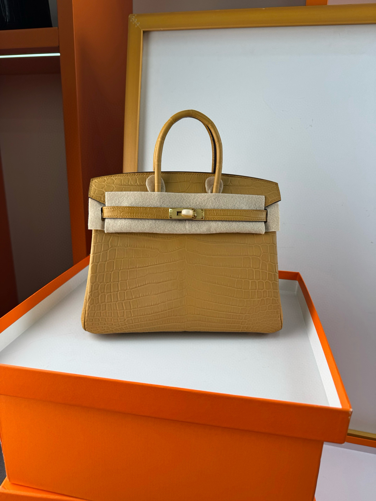 에르메스 3컬러 버킨백 25 악어가죽 여자가방