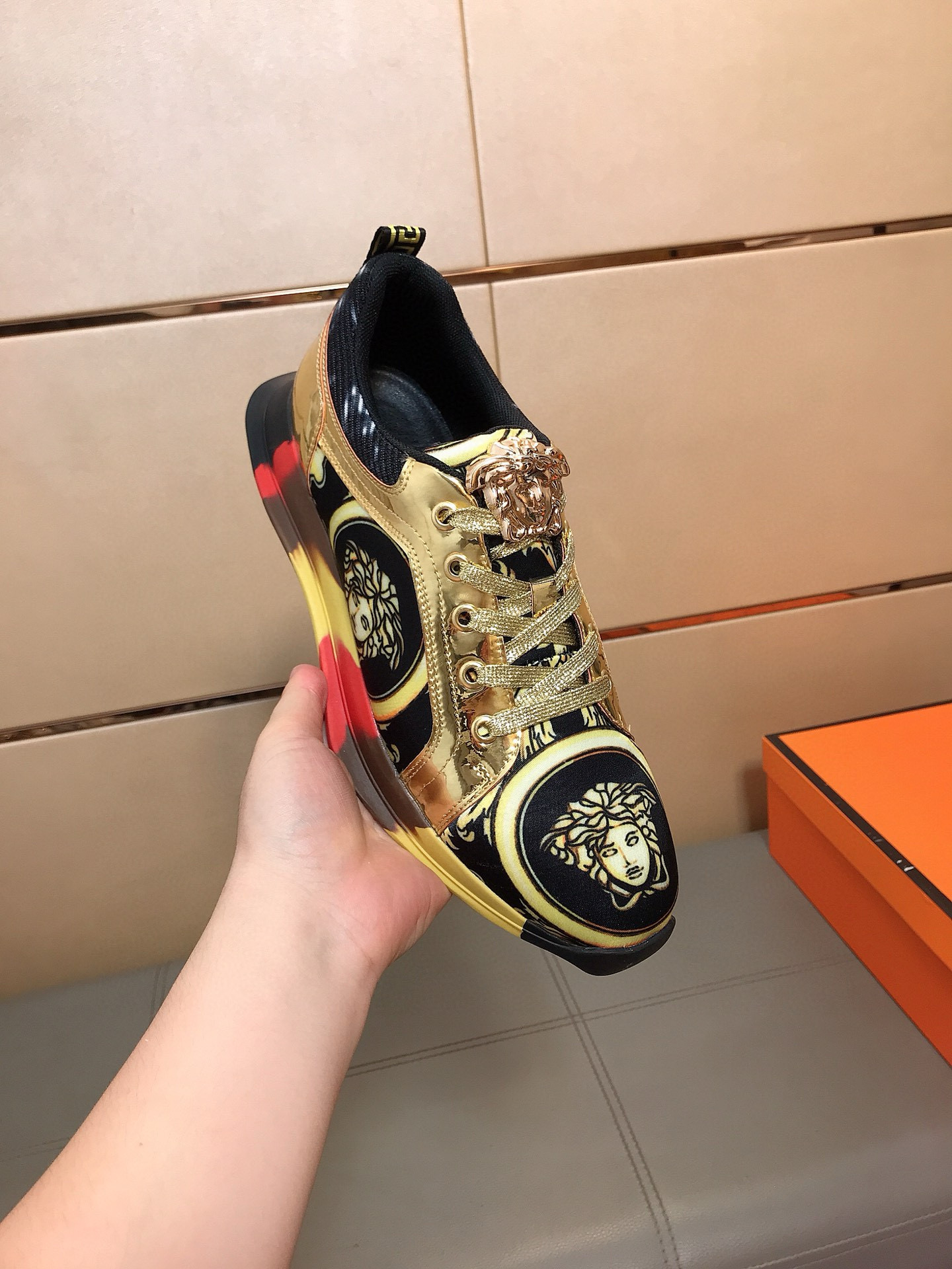 베르사체 남자 스니커즈 신발 운동화