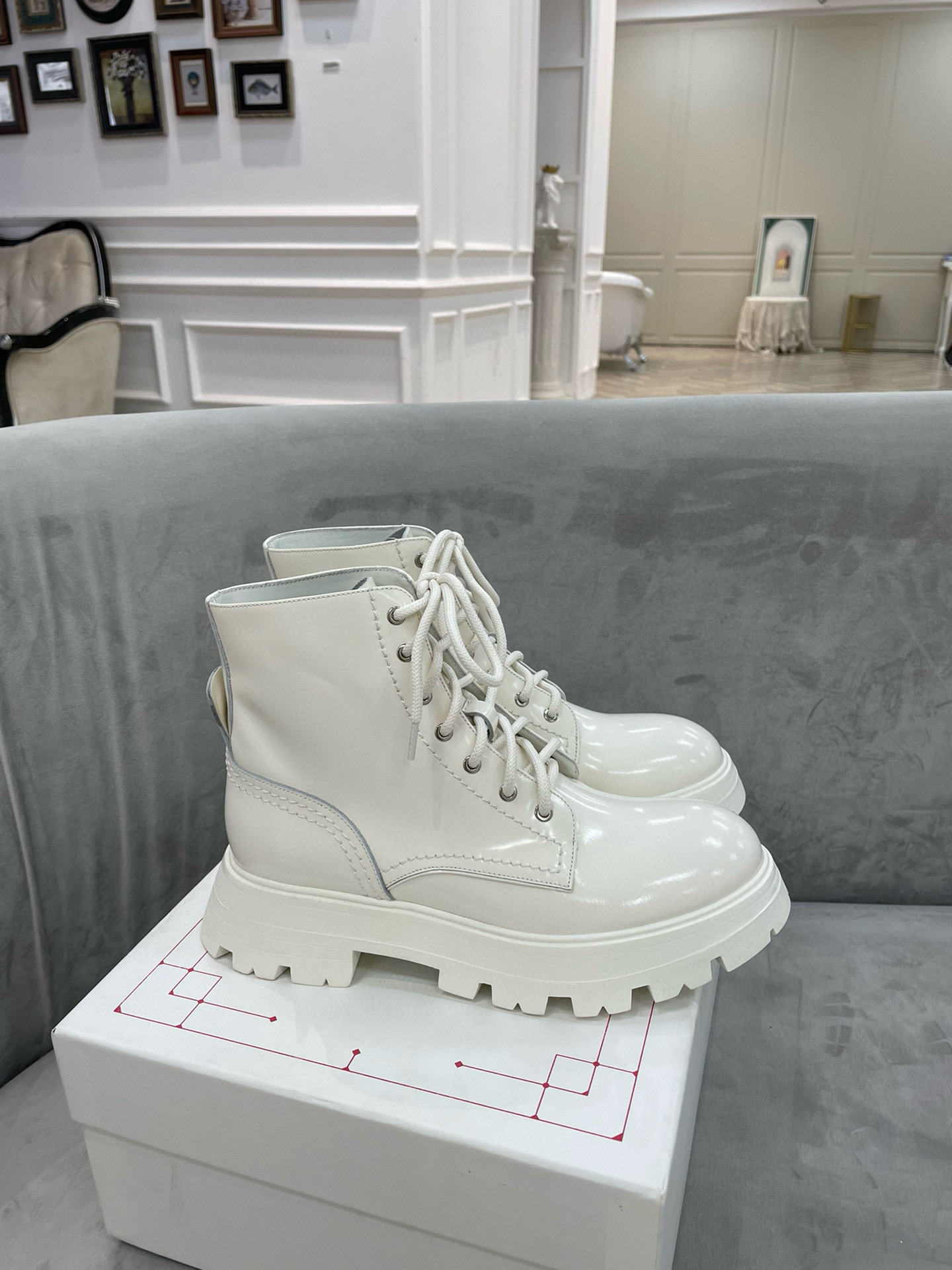 알렉산더 맥퀸 5CM 여자 부츠