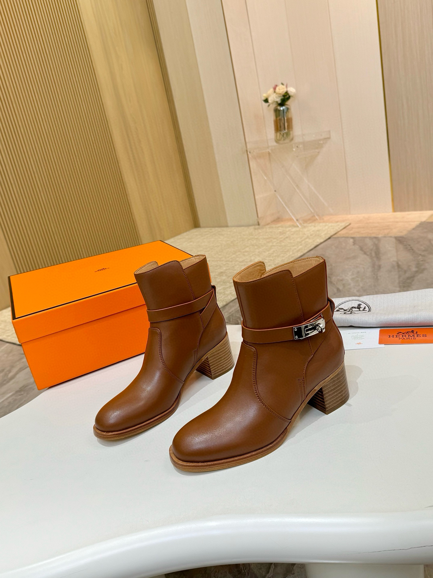 에르메스 6CM 여자 부츠