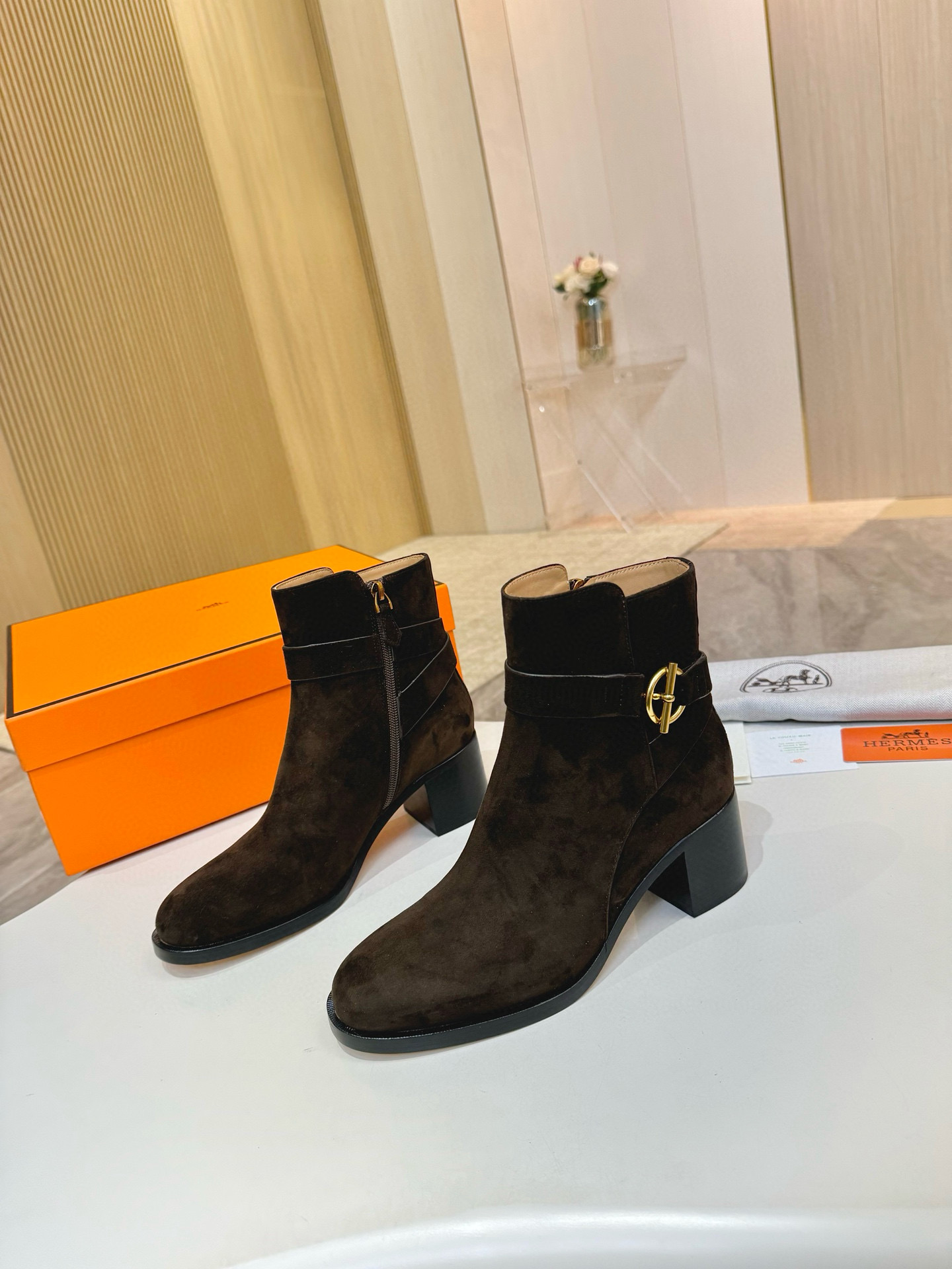 에르메스 6CM 여자 부츠