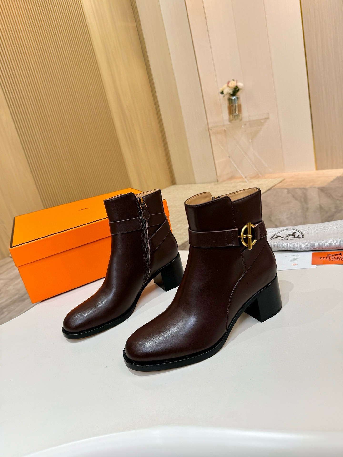 에르메스 6CM 여자 부츠