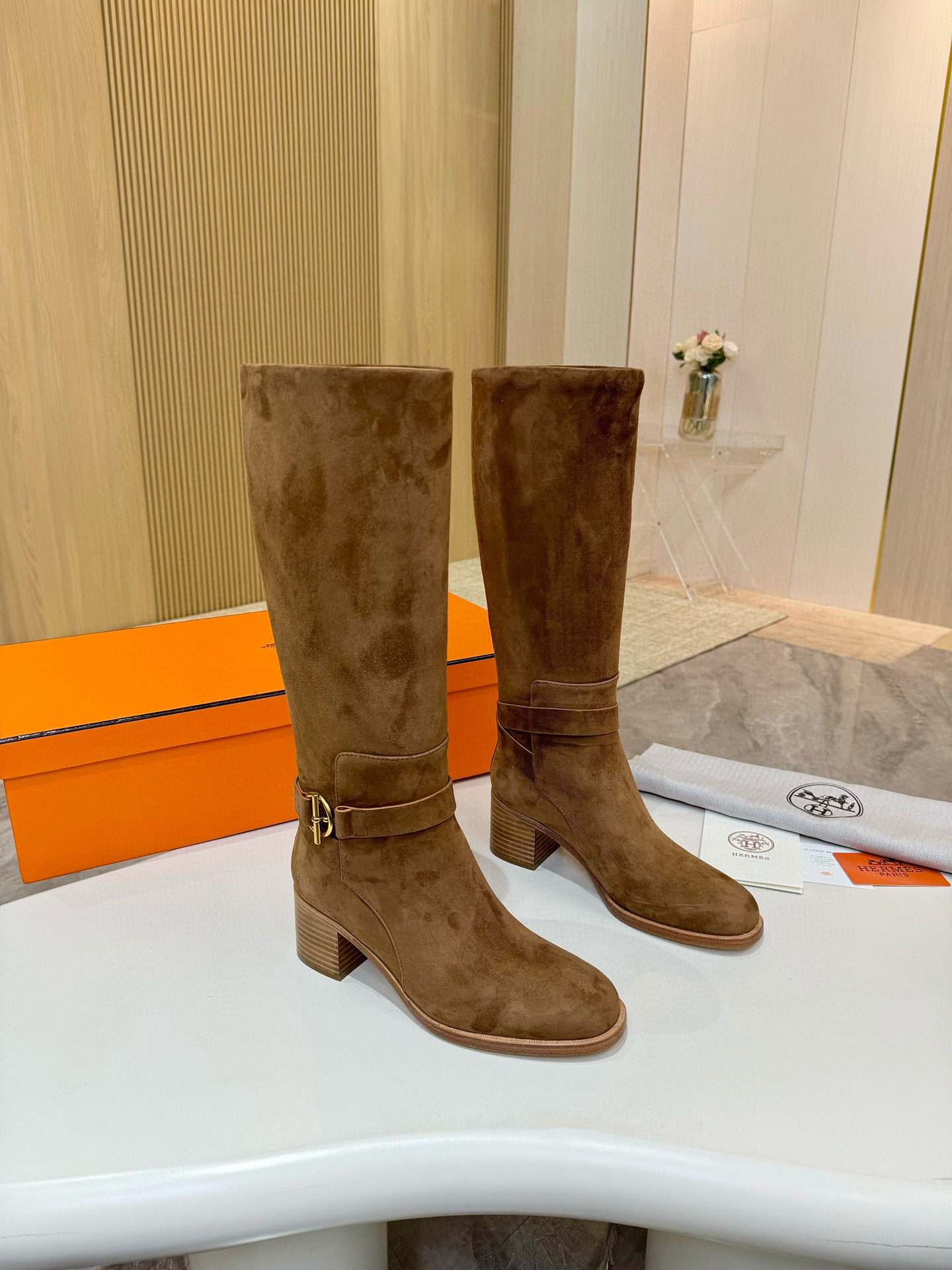 에르메스 6CM 여자 부츠