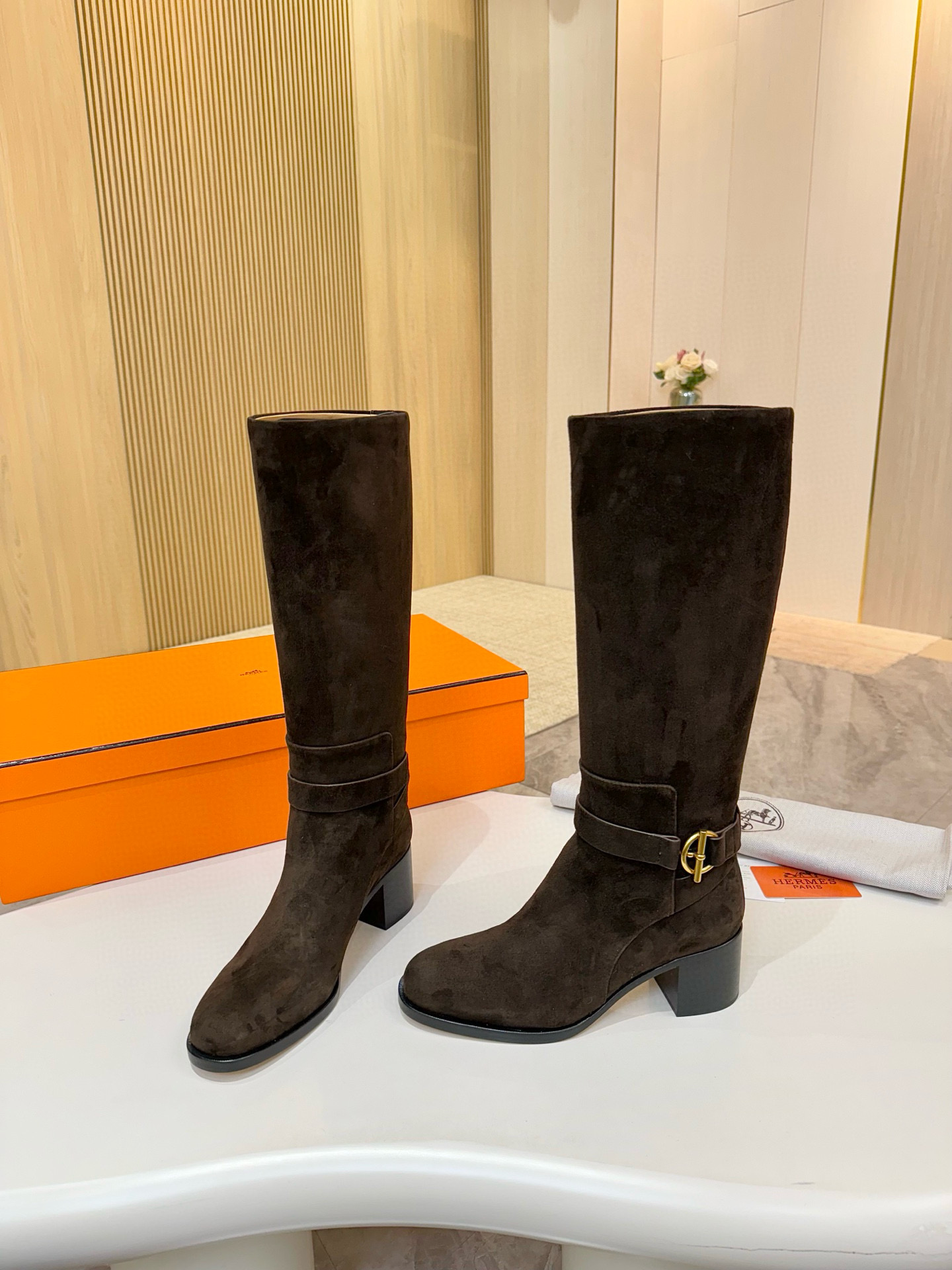 에르메스 6CM 여자 부츠