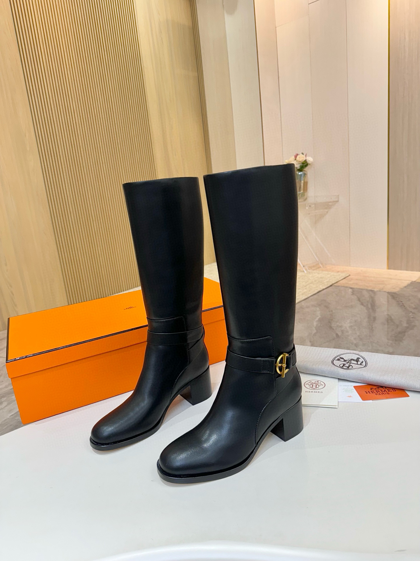 에르메스 6CM 여자 부츠