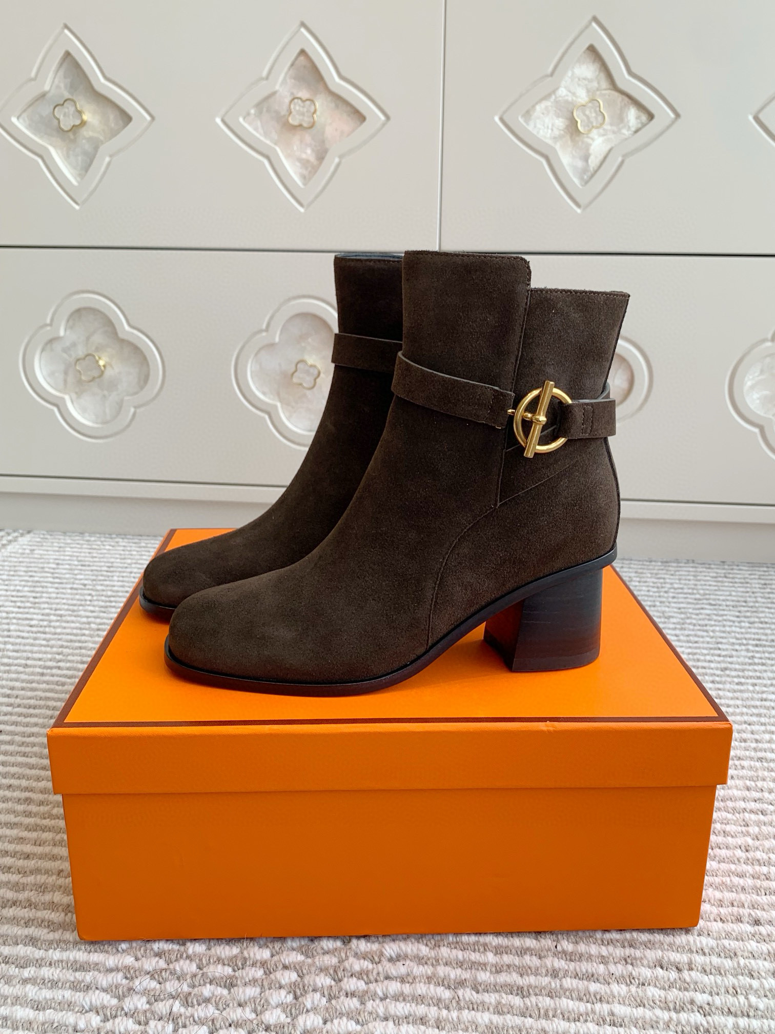 에르메스 5CM 여자 부츠