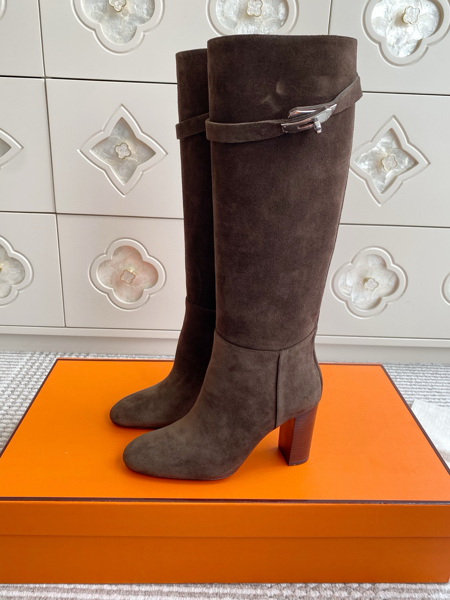 에르메스 9CM 여자 부츠