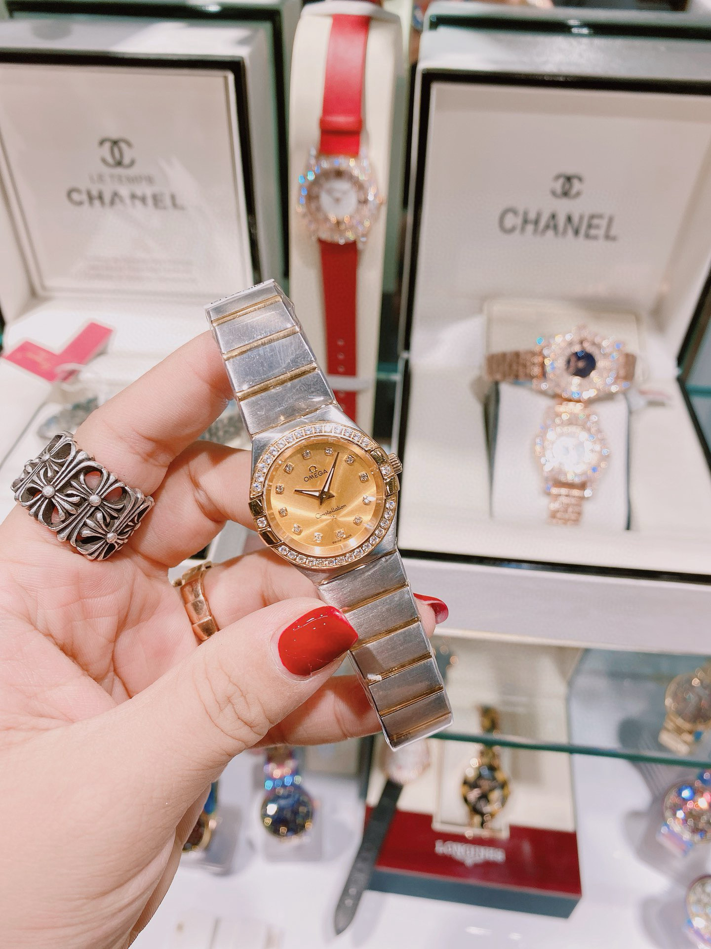 오메가 남녀공용시계 커플시계