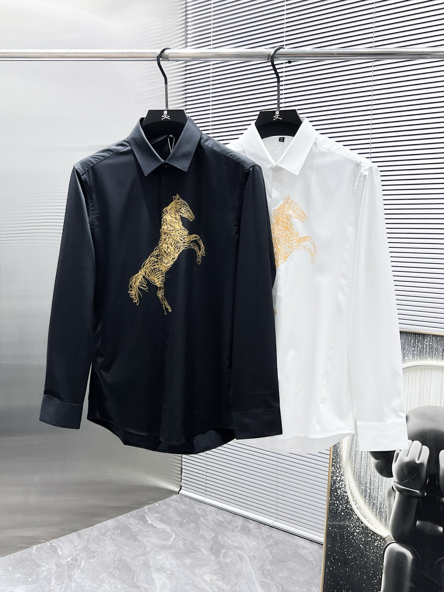 에르메스 2컬러 남자 셔츠