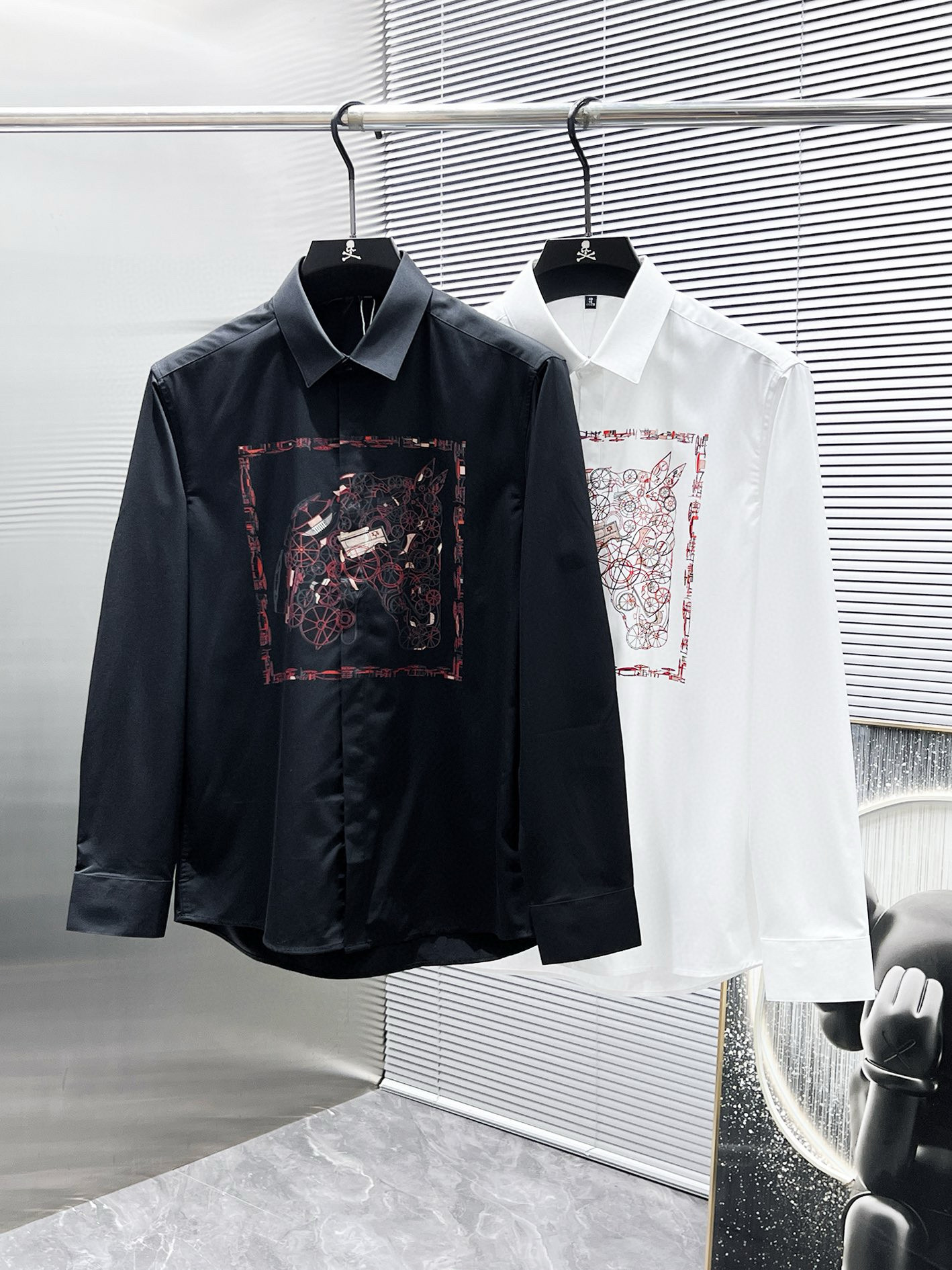 에르메스 2컬러 남자 셔츠