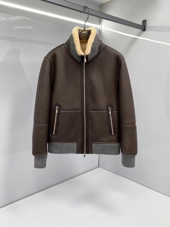 브루넬로 쿠치넬리 양가죽 자켓