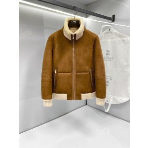 브루넬로 쿠치넬리 양가죽 양모 자켓