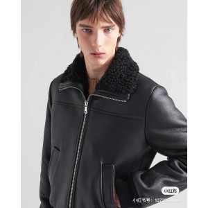 프라다 양가죽 양모 자켓