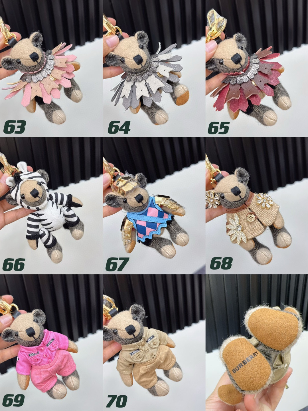 버버리 79가지 12CM 열쇠고리 키링