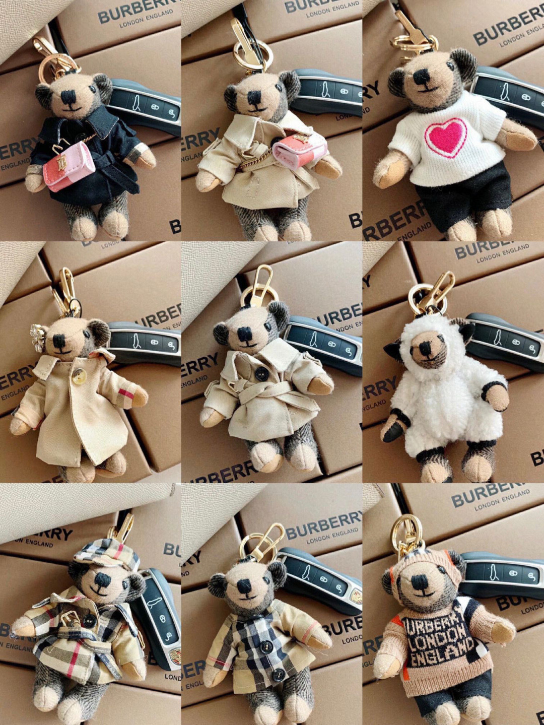 버버리 9가지 12CM 열쇠고리 키링