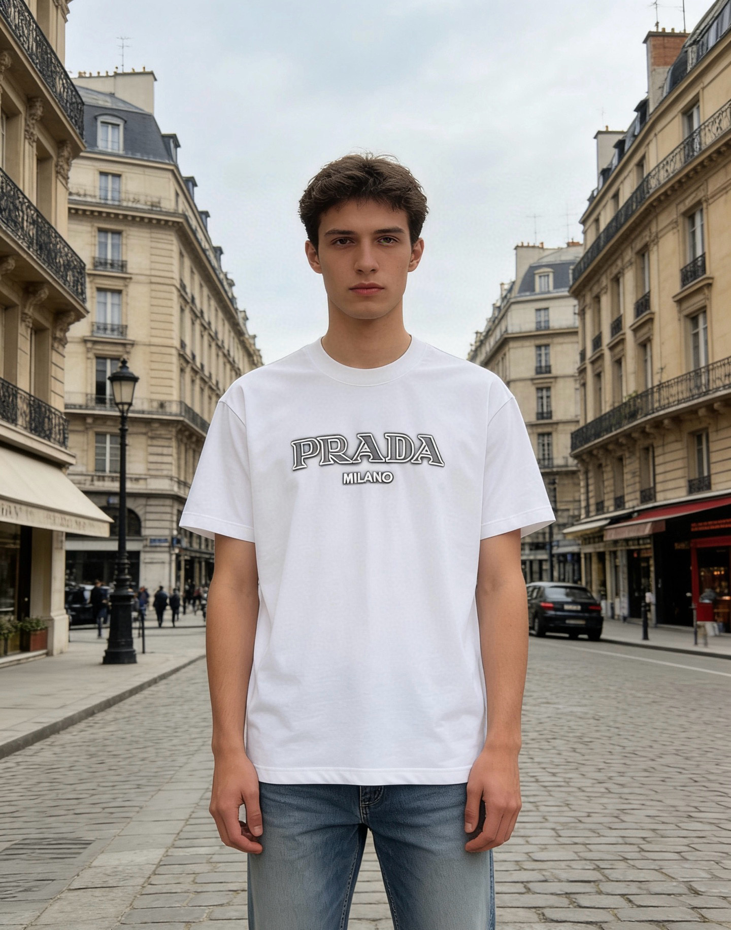 프라다 2컬러 남자 반팔티