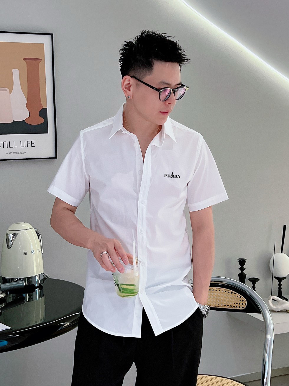 프라다 2컬러 남자 셔츠